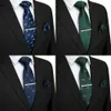 Jememgins 18 Styles Mens الزفاف TIE نمط ديناصور 8cm حرير العنق جيب جيب مربع مناديل مجموعة العلاقات للرجال حزب العمل 240122