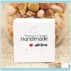 food Tray Packaging & Jewelrydiy White Brown Handmade Stud Cute Square Jewelry Packing Display Earring Package Card 500Pcs Per Lot2955