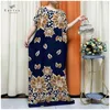 Ethnische Kleidung African Dashiki Blumendruck Lose Baumwolle Caftan Dame Sommer Maxi Casual Kleider Vestidos Stil Kurzarm 2 Stück