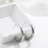Hoop Ohrringe 35/45mm Edelstahl Runde Kreis Für Frauen Einfache Silber Farbe Chunky Mode Schmuck Brincos 2024