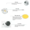 5W 7W 9W 12W Dimmable LED Downlight 110v 220v Spot LED DownLights Wholesale Dimmable cob LED Spot Recessed down lights white LL