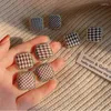 Stud Earrings Vintage Houndstooth Rhinestone For Women Luxury And Elegant Fashion Temperament Wedding Jewelry Summer Accessories