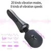 20 lägen kraftfull magisk trollstav vibrator för kvinnor kroppsmassager g spot clitoris stimulator USB laddar vuxna sexleksaker för kvinna 240126