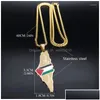 Colliers à pendentif en acier inoxydable, goutte de colle, collier de carte du drapeau palestinien.Livraison Dhxpy Bijoux Pendentifs Otn7Q