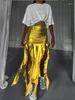 Jupes taille haute moulante jupe longue pour femmes 2024 décontracté creux gland Faldas Ajustadas côté fente fête Maxi femme W910