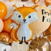 Party Decoration Fox Hedgehog Raccoon Deer Animal Foil Balloons Birthday Woodland Forest Theme Decor Retro Brown Latex Baby Shower