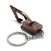 Keychains 20pcs Alloy 3D Three-dimensional Excavator Keychain Pendant Accessory Gift Car Accessories Trendy Charm For Girls