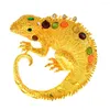 Brooches CINDY XIANG Vintage Metal Large Lizard Opal Pins For Women Cute Animal Jewelry Good Gift 2024 Coat Accessories