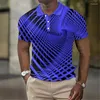 Herenpolo's Mode Polo T-shirts 3D-lijn Bedrukt Kleding Dagelijks Casual Korte mouwen Straat Designer Tops Tees Oversized overhemden