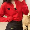 デザイナーの女性セーターファッションハートアイ刺繍カーディガンパーカーレディースウェットシャツ通りの要素セーター高品質