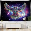 Wandtapijten Kleurrijke Psychedelische Uil Tapijt Muur Opknoping Boheemse Hippie Art Science Fiction TAPIZ Hekserij Kamer Home Decor