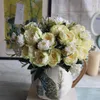 Bouquet di fiori da sposa Bouquet da sposa artificiale in seta mini peonia per feste graziose europee per decorazioni centrotavola per la casa