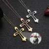 Necklaces 2023 Personalized Fashion Custom Projection Photo Necklace for Women Men Rose Gold Silver Color Cross Pendant Chain Jewelry Gift