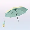 Paraplyer fällbara resor paraply 8 revben mini kompakt ficka regn sol vindtät regntät med kapsel för vardagen upf 50