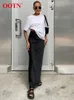 Skirts OOTN Elegant Satin Black Trumpet Fashion Slim High Waist Women Female 2024 Solid Office Long Skirt Spring Summer