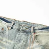 Мужские джинсы Фиолетовые фирменные джинсы Американские уличные брюки с дырками, грязной водой, брызгами чернил, прямые брюки