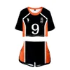 Trajes de anime Haikyuu Cosplay Traje Msby Black Jackals Volleyball Club Hinata Shoyo Tracksuit Mulheres Duas peças Set Tops e Shorts Dhaqy