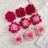 Decoratieve Bloemen 5 stks 10 cm Grote Roos Hoofd Gerold Fluwelen Zijden Doek Diy Kunstbloem Bruids Corsage Thuis Bruiloft Decoratie