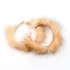 Boucles d'oreilles créoles Hip Hop Punk pour femmes, en fourrure poilue, surdimensionnées, bijoux Sexy, boucle ronde, grand cercle, 2024