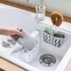 Kitchen Storage 1 Pcs Plastic Hanging Basket Sink Organizer Multifunctional Scrubbers Holder Sponges Soaps Sucker Drain Rack