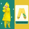 Chubasqueros para niños de 1 a 10 años, impermeables para niños y niñas, impermeables con capucha, ropa impermeable para bebés con dibujos de dinosaurios y pantalón a prueba de lluvia