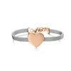 Bracelet coeur en acier inoxydable vierge pour enregistrer des bracelets à breloques coeur en métal vierge pour gravure miroir poli en gros 5pcs240125