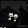 Kolczyki stadionowe klasyczny podwójny symbol Symated Crystal Pearl for Women Prezent luksusowy projektant jews dostawa biżuteria OT5PZ