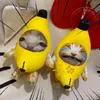 Partybevorzugung weinende Banane Schlüsselanhänger 2024 Katze Plüsch Anhänger süße Puppe mit Sound Autotasche lustige Kinder Klassenkameraden Geschenke Schule
