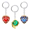 Keychains Game The Legend of Zelda Keychain Heart Crystal Keyrings Metal Pendant Chaveiro Key Chain Men smycken llaveros259g