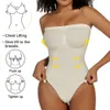 Kvinnors bodysuits sexig stropplös formad thong midja tränare rumpa lyftkorsett bantning komprimering mage kontroll body shaper