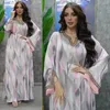 Ethnic Clothing Muslim Dress Arabian Sweet Colored Diamond Abayas For Women Casual Middle Eastern Simple Print Fashion Long