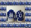 Indianapolis''Colts''Men #28 Jonathan Taylor 12 Andrew Luck 96 Henry Anderson Custom Blauw/Wit Tijdloze Must-Have Lace-Up Pullover Hoodie