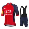 Ineos Men半袖サイクリングジャージーセットサマービシルタ衣類Mtb Maillot Ropa Ciclismo Sportswear Blue Bicycle Suit 240130