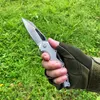 Top Quality A2407 Flipper Folding Knife D2 Satin Blade Stainless Steel Handle Outdoor Camping Hiking Ball Bearing Fast Open EDC Pocket Folder Knives