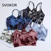 BRAS SVOKOR Cravate sans couture Teinture Femmes Soutien-gorge Fitness Sous-vêtements de sport avec coussin de poitrine Gym Slim Entraînement Débardeur Élastique Gilet athlétique