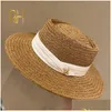 Chapeaux à large bord Summer St Hat Mode Casual Panama Beach Fedora Soleil respirant pour femmes Drop Livraison Dhw1J