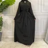 Ubranie etniczne Eid elegancka muzułmana jedwabista plisowana abaya turecka singapur pełna długość Jilbab Dubai Muzułmańska sukienka islamska WQ1330