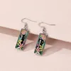 Dangle Earrings Cat Pattern Rectangle Drop Hook Cute Jewelry Kitten Animal Party Holiday Decor For Women Girls Gift 1Pair