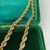 Ювелирные изделия Lifeng, ожерелье-цепочка из толстой веревки для мужчин и женщин, 10 мм, хип-хоп, серебро 925 пробы, позолоченное короткое колье
