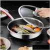 Pans Pan Steel Stainless Steak Mti-Functional Home Wok Honeycomb Omelet Products Non-Stick Pancake 316 Frying Drop Delivery Garden Kit Otozp