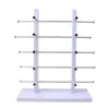 Óculos de sol de 5 camadas display de madeira quadro rack suporte organizador brinco embalagem de jóias-white241b