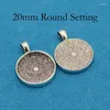 Colliers pendentifs 100 pièces 20mm plateau rond cabochon réglage lunette vierges pour la fabrication de bijoux