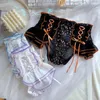 Kadın Külot Artı Boyut Seksi Dantel Tatlı Çapraz Bow Girl's Lingerie Ruffles Briefs Bandage Kawaii İç Çamaşır Japon Tarzı