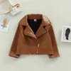 Kid Boys Leather Jacket Solid Color Girls Coats Kids Casual Style Children Jackor Spring Autumn Clothes for Boys 240123