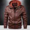 Motorcycle Mens Leather Jacket Casual Windbreaker Waterproof Pu Coat Male Fishing Camping Outdoor Plus Size 240125