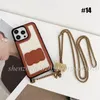 العلامة التجارية Classic Phone Case Cover Cover مع Hanging Rope Gift for I P Phones 12 13 14 15 Plus Pro Max