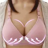 Bras Women Sexy Push Up Front Closure Solid Color Brassiere Wireless Lingerie Breast Seamless For Underwear Plus Size