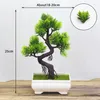 Dekoracyjne kwiaty domowe sztuczne rośliny bonsai mini sztuczne plastikowe zielone drzewo stolika do stolika ogrodu ozdoby ogrodowe