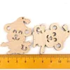 Weihnachtsdekorationen aus Holz, Affenmuster, hängende Ornamente, Anhänger, Scrapbooking, handgefertigtes Accessoire, Heimdekoration, DIY, 44 mm, 10 Stück