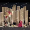 13pcs/set)Festive Wedding Decoration Backdrop Walkway Road Lead Flower Lamp Decor white string curtain Flower Stand runway road lead stage wedding 436